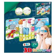 Дошка, планшет для малювання 3D YM 832, 3 плакати, окуляри, 4 маркери