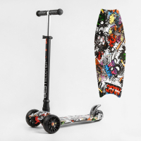 Трехколесный детский самокат с светящимися колесами Best Scooter MAXI S - 11405