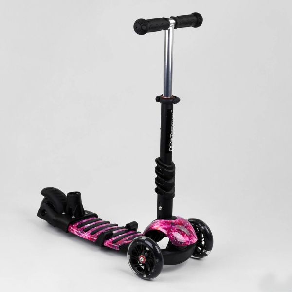 Трехколесный самокат 5 в1 с сиденьем и родительской ручкой Best Scooter 71905