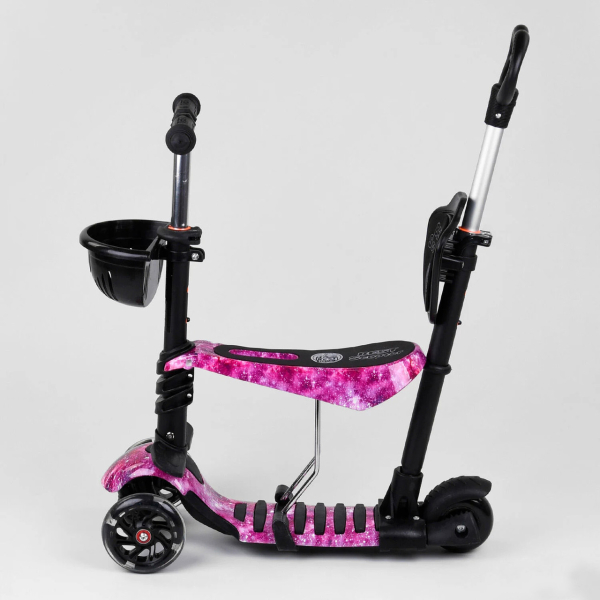 Трехколесный самокат 5 в1 с сиденьем и родительской ручкой Best Scooter 71905