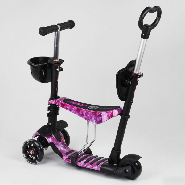 Трехколесный самокат 5 в1 с сиденьем и родительской ручкой Best Scooter 71905