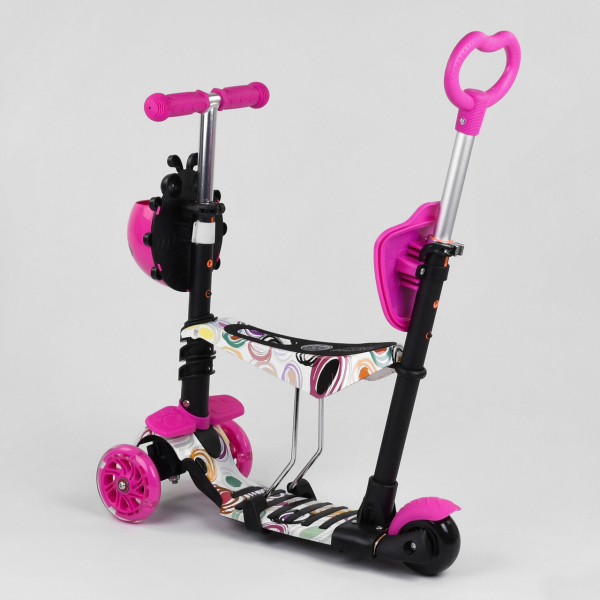 Детский трехколесный самокат 5 в 1 с сиденьем Best Scooter 75009