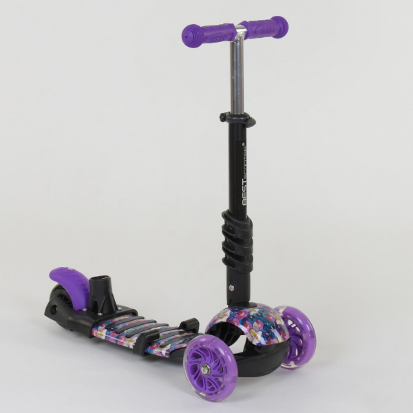 Детский трехколесный самокат 5 в 1 с сиденьем Best Scooter 19870