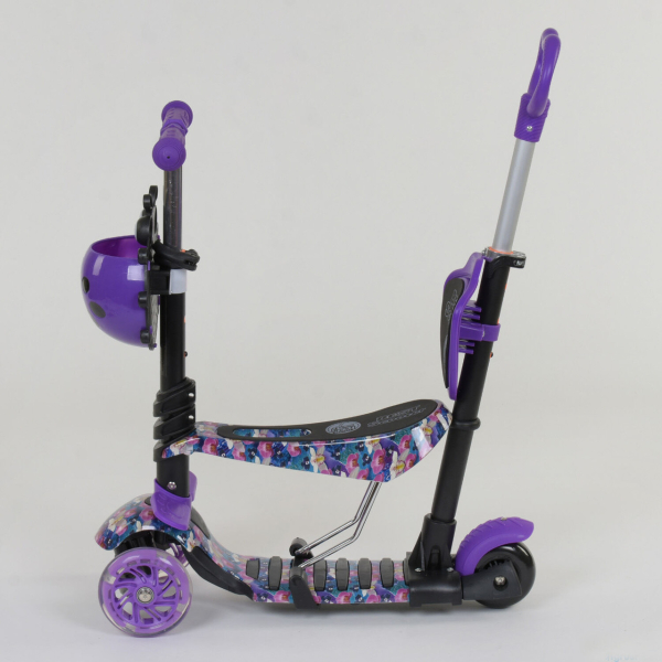 Детский трехколесный самокат 5 в 1 с сиденьем Best Scooter 19870