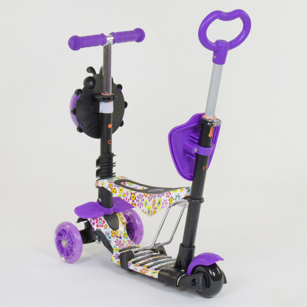 Детский трехколесный самокат 5 в 1 с родительской ручкой Best Scooter 97240