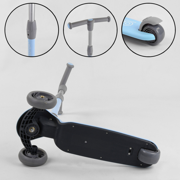 Детский трехколесный самокат 3 колеса PU со светом Best Scooter D-0558