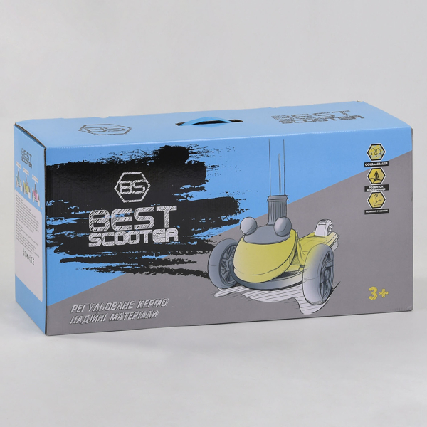 Детский трехколесный самокат 3 колеса PU со светом Best Scooter D-0558