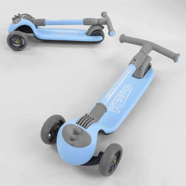 Детский трехколесный самокат 3 колеса PU со светом Best Scooter D-0558