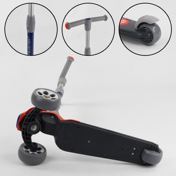 Детский трехколесный самокат колеса PU со светом Best Scooter RS-9119