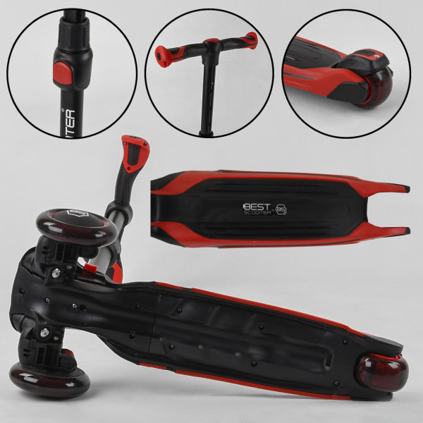 Детский трехколесный самокат колеса светятся Best Scooter MAXI MX-40901