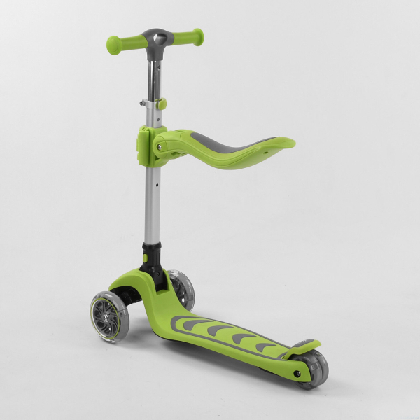 Детский трехколесный самокат с сидением 2 в 1 Best Scooter T-07196