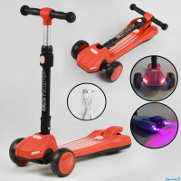 Дитячий триколісний самокат з парогенератором та звуком машини Best Scooter LT-12857