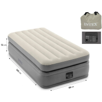 Надувная односпальная кровать матрас Intex 64162 99х191 + электронасос