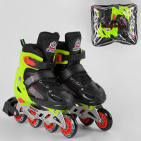 Ролики детские размер 34-37, 90015-М Best Roller салатовые, колёса PVC
