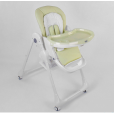 Стільчик для годування W-56077 м'який PU, м'який вкладиш, 4 колеса, знімний столик