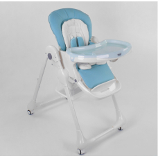 Стільчик для годування W-48406 м'який PU, м'який вкладиш, 4 колеса, знімний столик