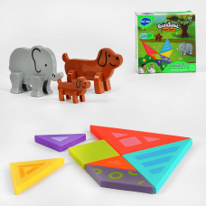 Магнитная игра E 7982 - танграм, животные, 225 вариантов сбора игры