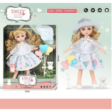 Кукла QJ 136 C, накидка, панамка, воздушные шарики, мишка, медвежонок