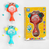Развивающая игра "Крабик" ТК 82855 "TK Group", ОЗВУЧЕНИЕ УКРАИНСКОЙ РЕЧИ, свет, диско-шар, звук, мелодии, погремушка, прорезыватель, колотушка