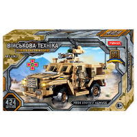 Конструктор "Военная техника" 32921 - 424 детали, военный автомобиль "HMMWV M1114", подвижные элементы