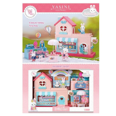 Домик 6674 - 2 фигурки животных, мебель, муляжи продуктов