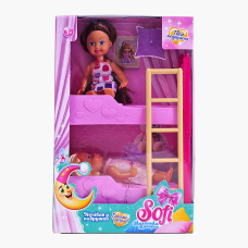Лялька Sofi 72613 “Ночівля у подружки”, 2 ляльки, двоповерхове ліжко, висота ляльяки 11 см