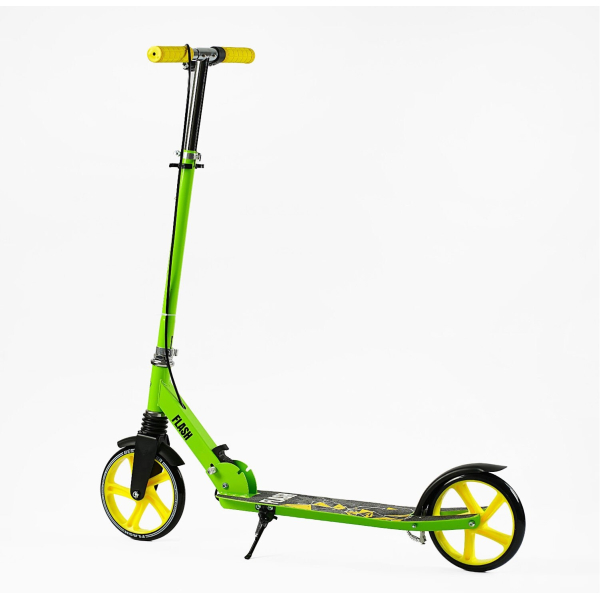 Самокат двоколісний "Best Scooter" FL-20085 сталева рама, ручне гальмо, колеса PU 200 мм, 1 амортизатор передній, підсклянник