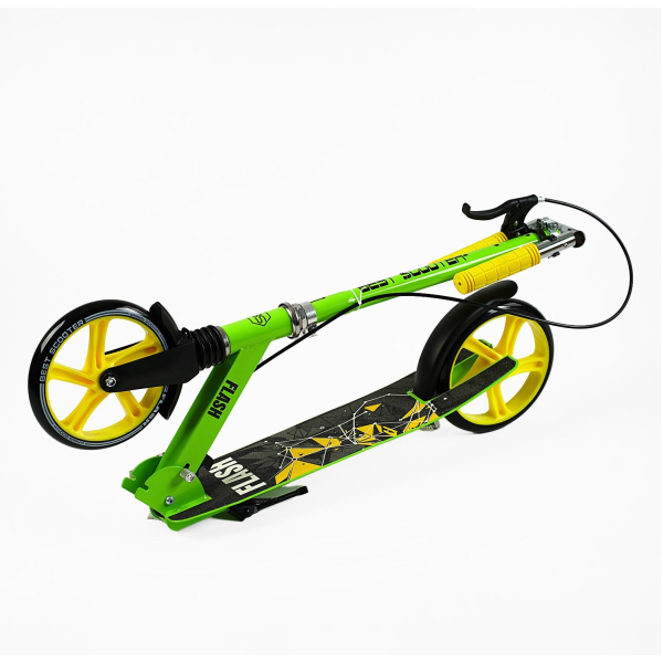 Самокат двоколісний "Best Scooter" FL-20085 сталева рама, ручне гальмо, колеса PU 200 мм, 1 амортизатор передній, підсклянник
