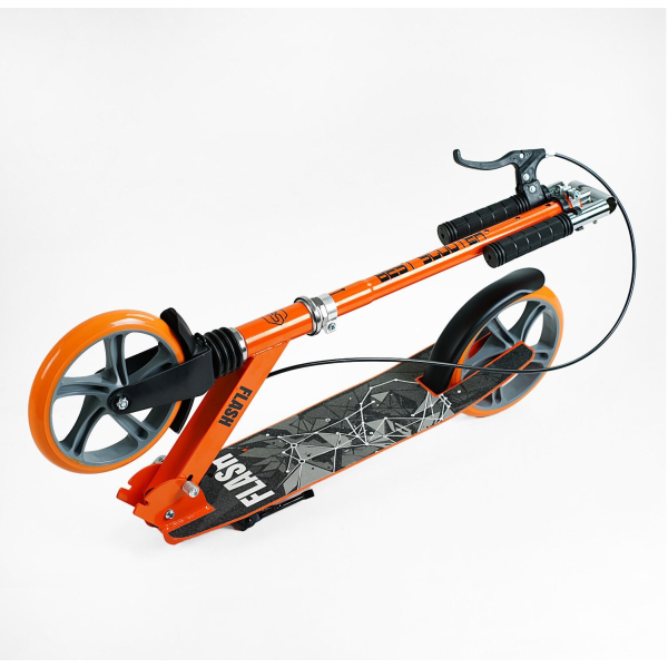 Самокат двоколісний "Best Scooter" FL-80811 сталева рама, ручне гальмо, колеса PU 200мм, 1 амортизатор передній, підсклянник