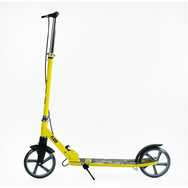 Самокат двоколісний "Best Scooter" FL-14320 сталева рама, ручне гальмо, колеса PU 200мм, 1 амортизатор передній, підсклянник, в коробці