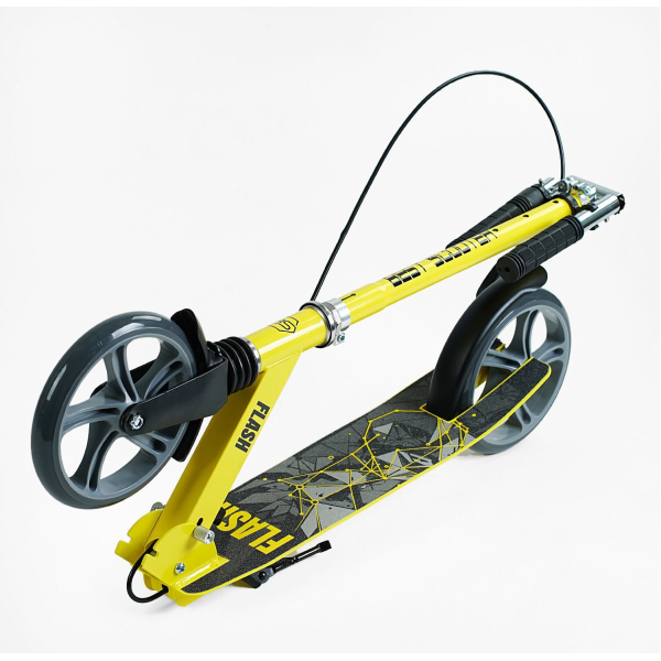 Самокат двоколісний "Best Scooter" FL-14320 сталева рама, ручне гальмо, колеса PU 200мм, 1 амортизатор передній, підсклянник, в коробці