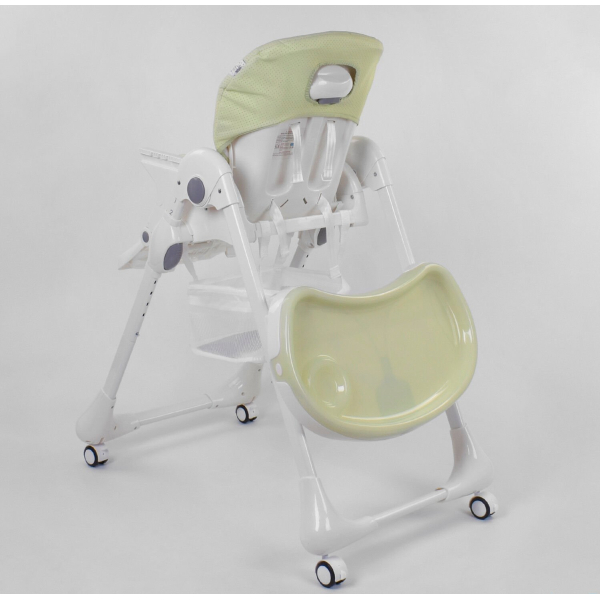 Стільчик для годування W-56077 м'який PU, м'який вкладиш, 4 колеса, знімний столик