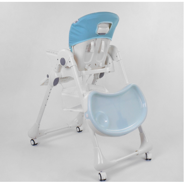 Стільчик для годування W-48406 м'який PU, м'який вкладиш, 4 колеса, знімний столик