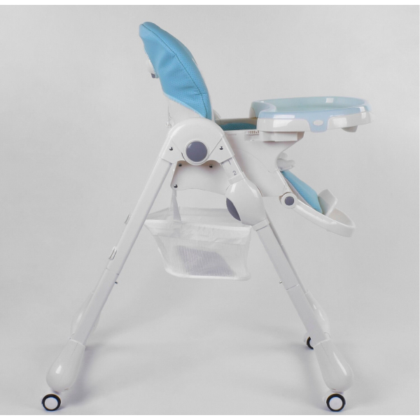 Стільчик для годування W-48406 м'який PU, м'який вкладиш, 4 колеса, знімний столик