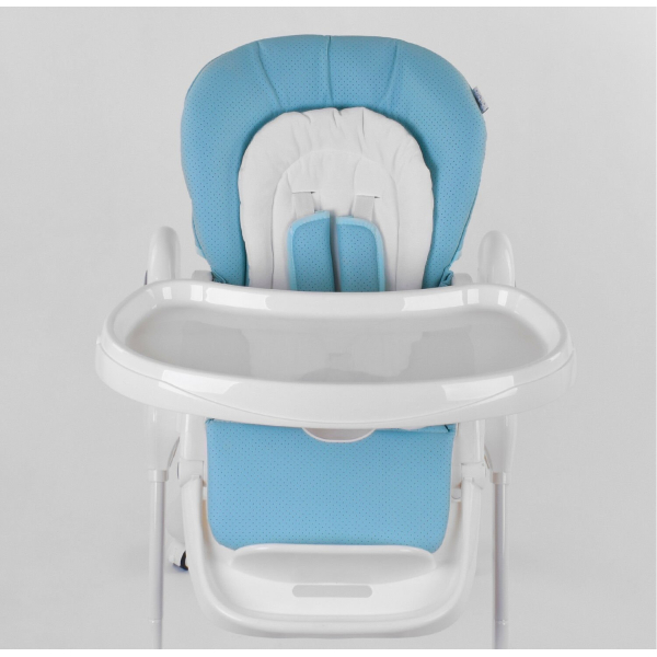 Стільчик для годування W-48406 м'який PU, м'який вкладиш, 4 колеса, знімний столик