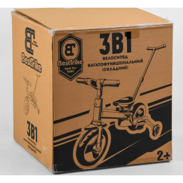 Велосипед-трансформер Best Trike 58195, колеса PU 10'', батьківська ручка, знімні педалі