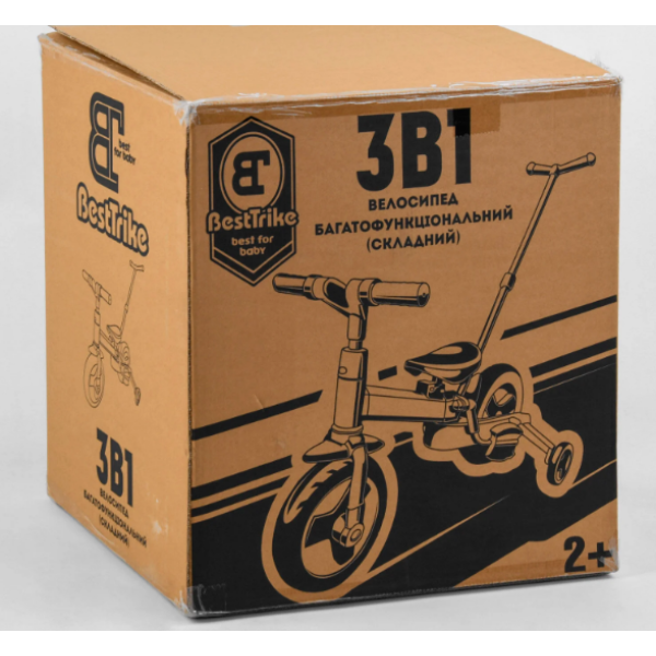 Велосипед-трансформер Best Trike 23031, колеса PU 10'', батьківська ручка, знімні педалі