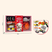 Продукты на липучке 1296 B - 9 элементов, нож, доска