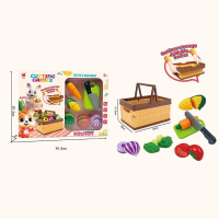 Продукты на липучке 1293 B - 8 элементов, нож, доска, корзина, нож, доска