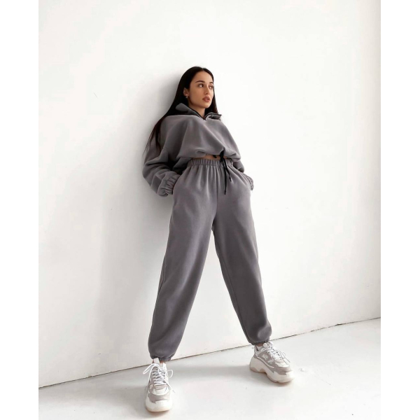 Комфортний спортивний oversize костюм, в білому кольорі