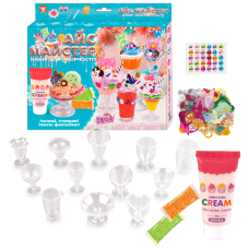 Набор для творчества "Айс мастер" 23708 "WToys", 12 стаканчиков, фигурки, шариковый пластилин, симуляция сливок, стразы, блестки