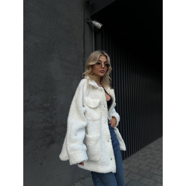 Жіноча тепла сорочка з баранчику в шоколадному кольорі, S-L 