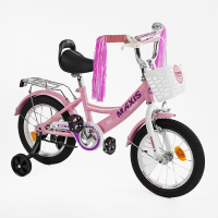 Велосипед 14" дюймів 2-х колісний "CORSO" MAXIS CL-14030 ручне гальмо, дзвіночок, сидіння з ручкою, додаткові колеса, ЗІБРАНИЙ НА 75%