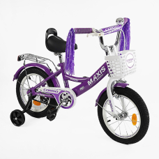 Велосипед 14" дюймів 2-х колісний "CORSO" MAXIS CL-14560 ручне гальмо, дзвіночок, сидіння з ручкою, додаткові колеса, ЗІБРАНИЙ НА 75%