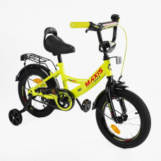 Велосипед 14" дюймів 2-х колісний "CORSO" MAXIS CL-14663 ручне гальмо, дзвіночок, сидіння з ручкою, додаткові колеса, ЗІБРАНИЙ НА 75%