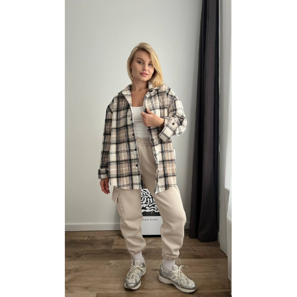 Жіноча кашемірова сорочка Oversized бежевий