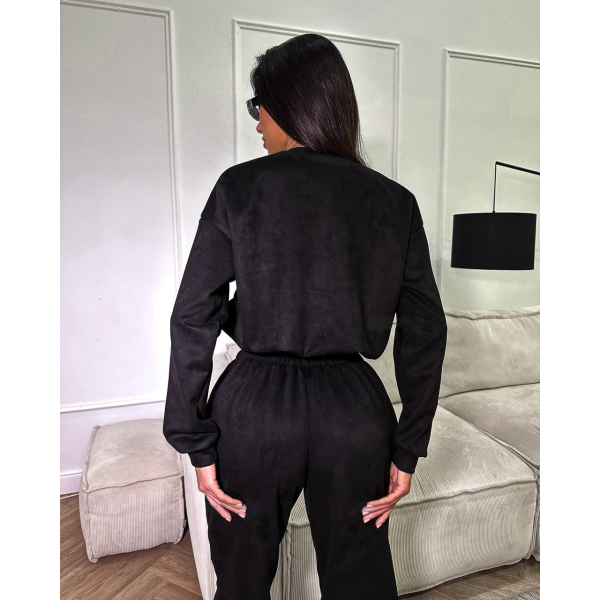 Жіночий спортивний костюм з джогерами, в кольорі графіт М-L