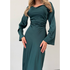 Жіноча сукня шовкова максі в зеленому кольорі, 42-46 (xs-m)