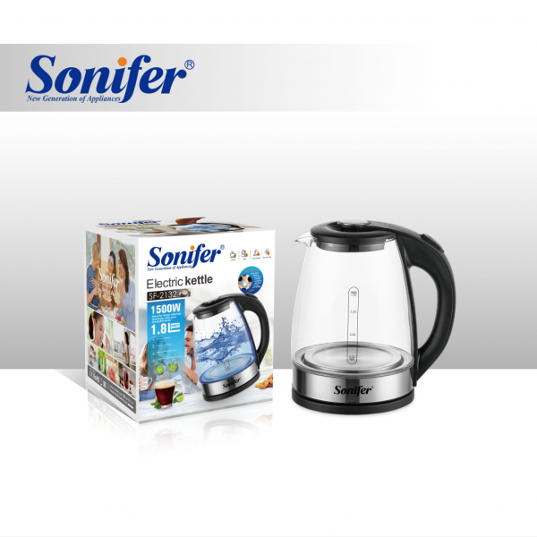 Скляний електрочайник 1,8л 1500 Вт Sonifer SF-2132 