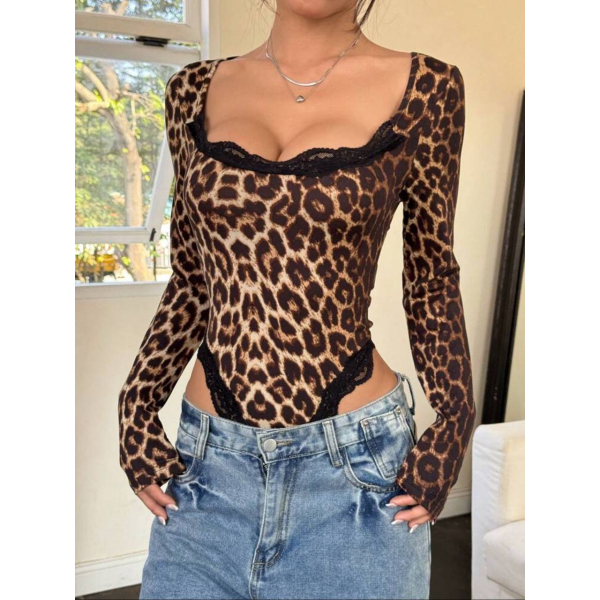 Жіночий леопардовий боді, 42-46 one size
